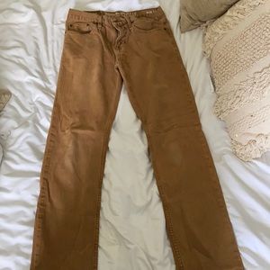Men’s slim straight beige pants